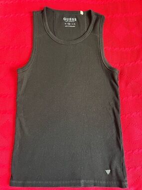 GUESS Black Ribbed Muscle Tank